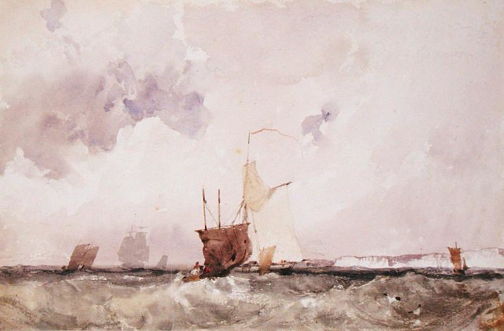 Detail of Vessels in a Choppy Sea by Richard Parkes Bonington