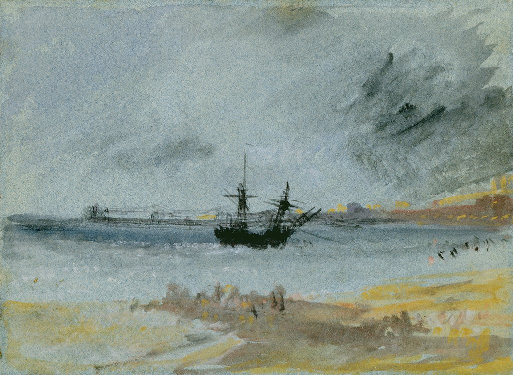 Detail of Ship Aground, Brighton, 1830 by Joseph Mallord William Turner