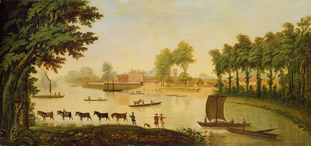 Detail of View of the Shepperton on the River Thames, after 1752 by English School