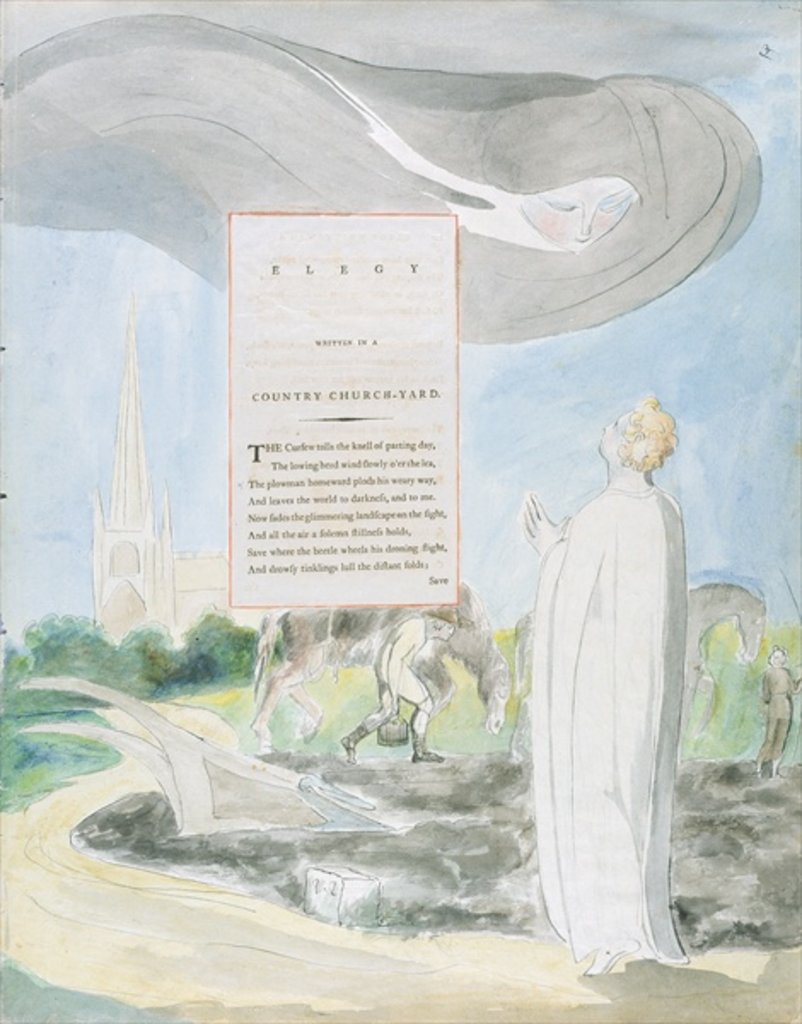 Detail of Elegy written in a Country Church-Yard by William Blake