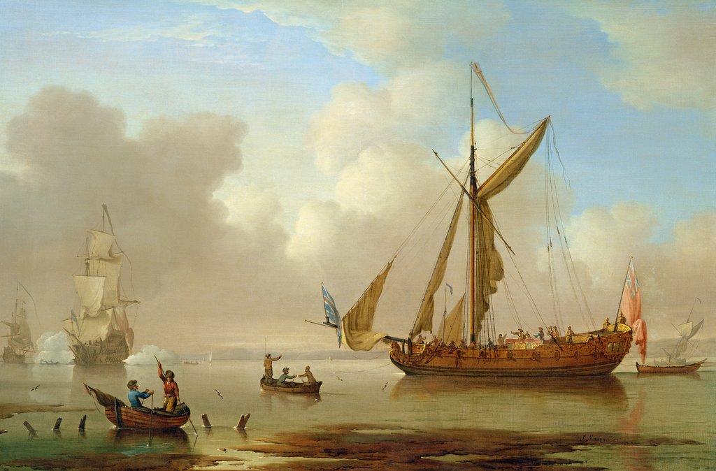 Detail of Royal Yacht becalmed at Anchor by Peter Monamy