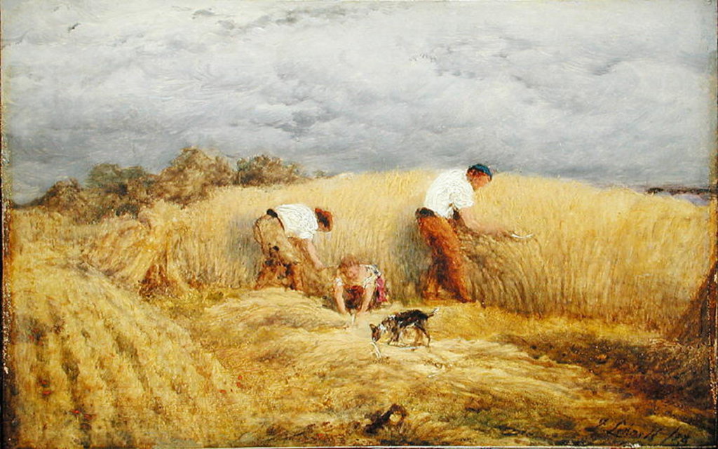 Detail of A finished study for 'Reaping', 1858 by John Linnell