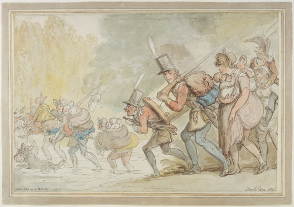 Detail of Soldiers on a March by Thomas Rowlandson