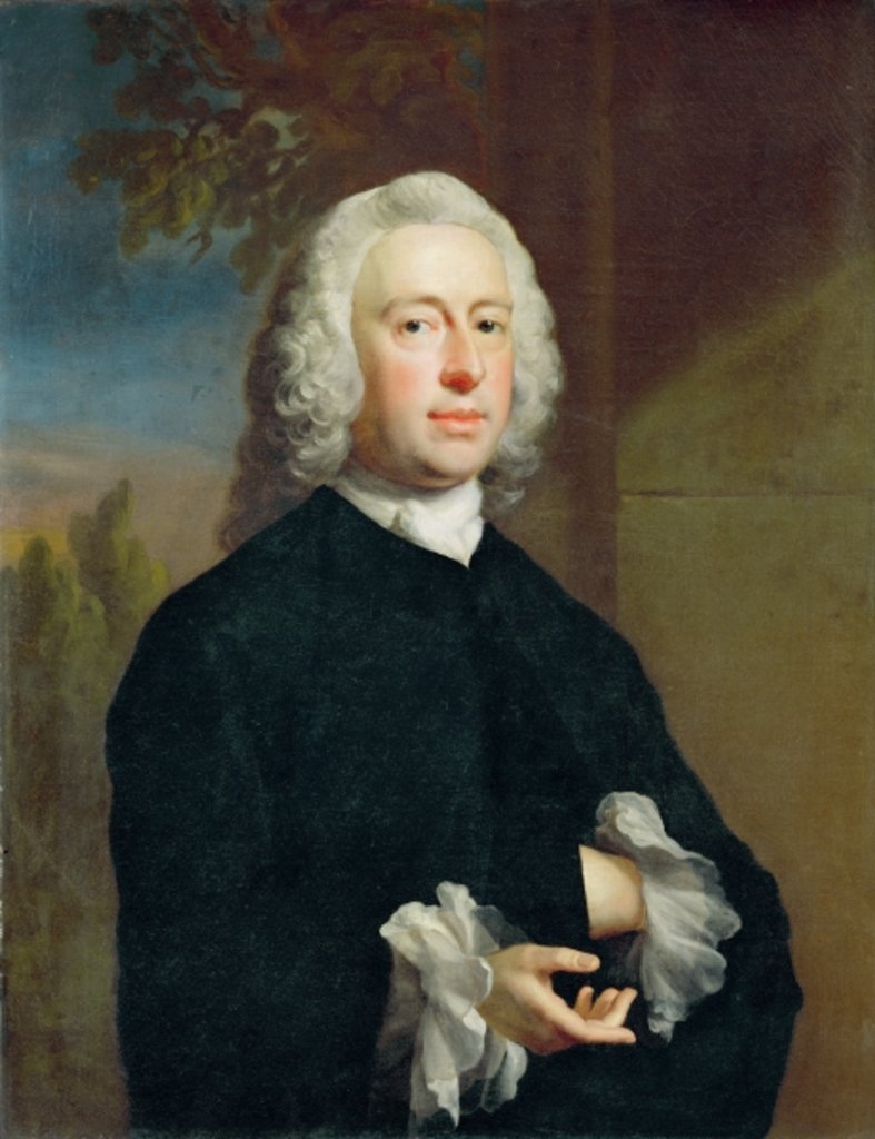 Detail of An Unknown Man in Black, 1735 by Joseph Highmore
