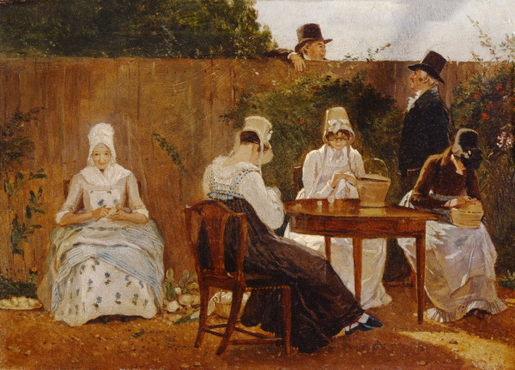 Detail of The Chalon Family in their London Town Garden, early 1800s by Jacques-Laurent Agasse
