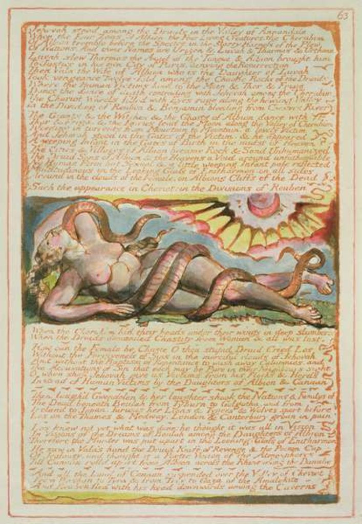 Detail of Jehovah stood among the Druids... by William Blake