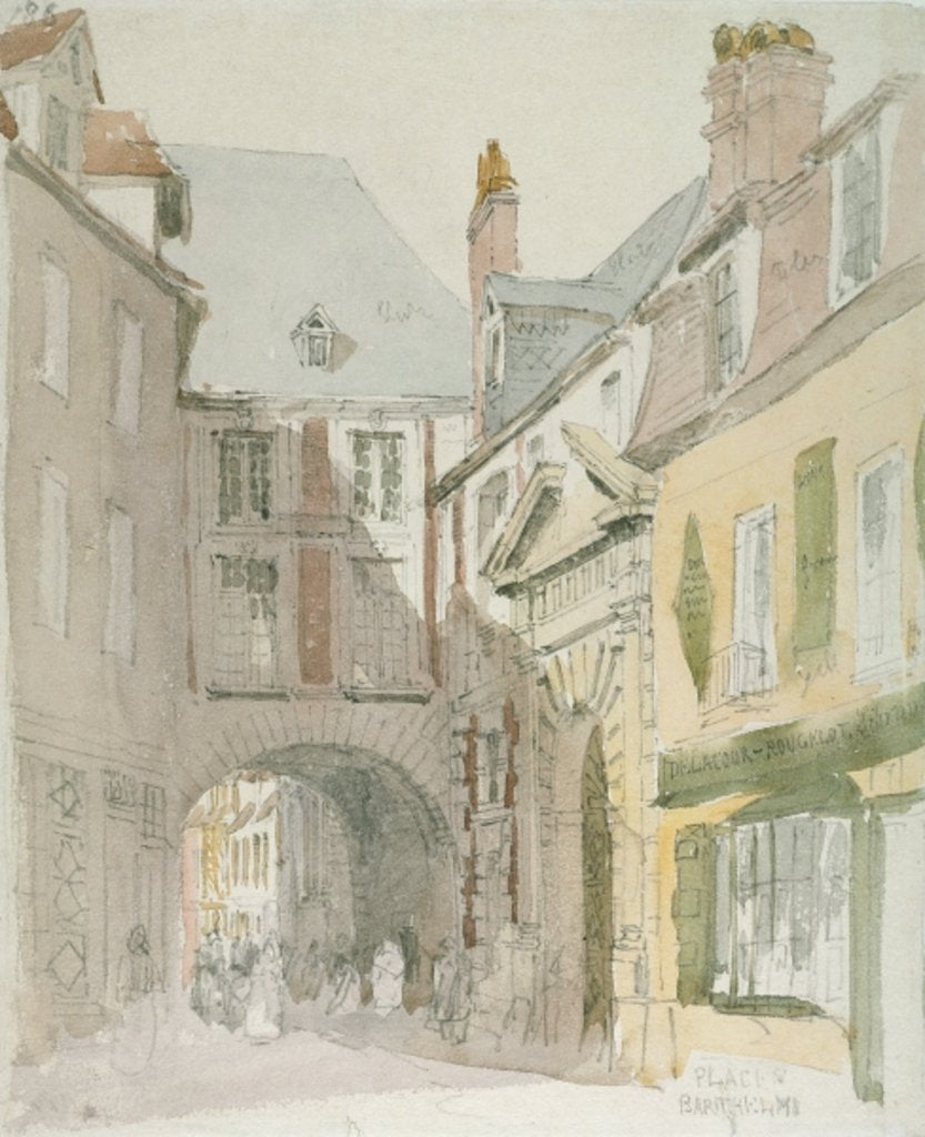 Detail of Place Barthelme, Paris, c.1829 by David Cox