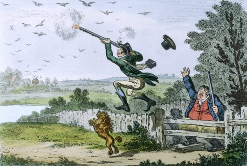 Detail of Cockney Sportsmen: Shooting Flying by Isaac Cruikshank