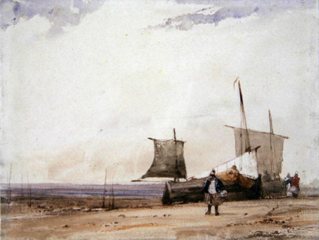 Detail of Beach Scene by Richard Parkes Bonington