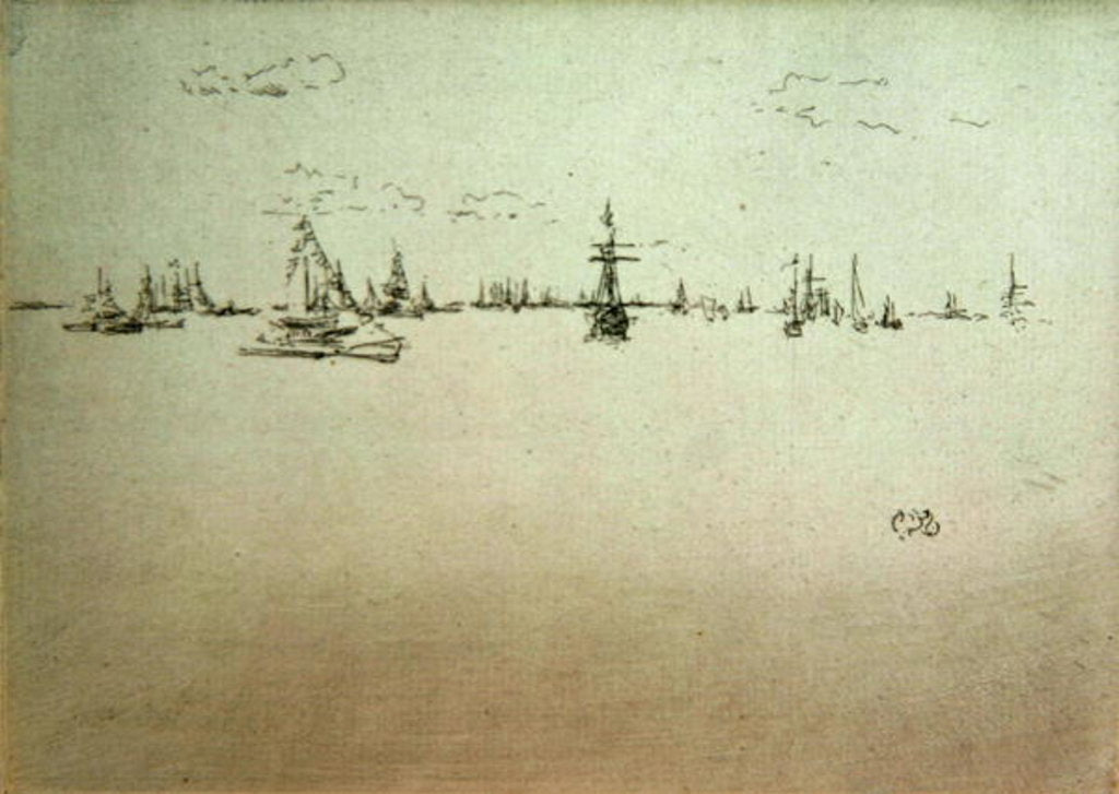Detail of The Turret Ship, from a set of twelve etchings entitled 'The Naval Review', 1887 by James Abbott McNeill Whistler