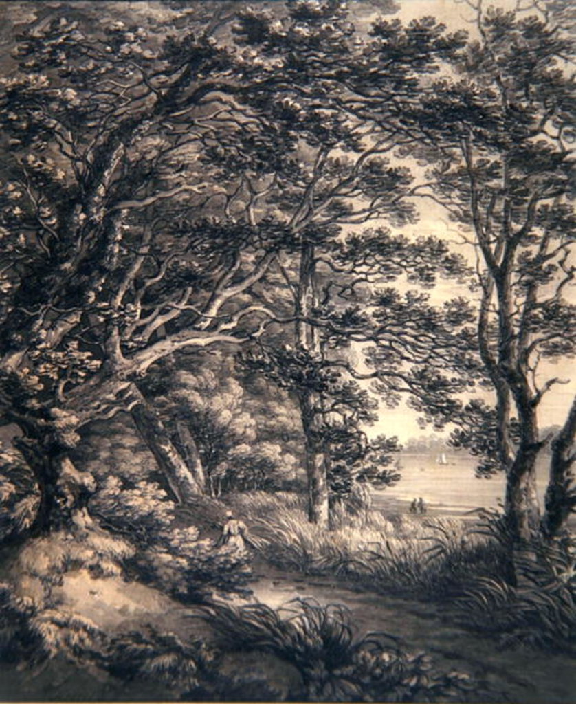 Detail of River Landscape with Figures by Thomas Hearne