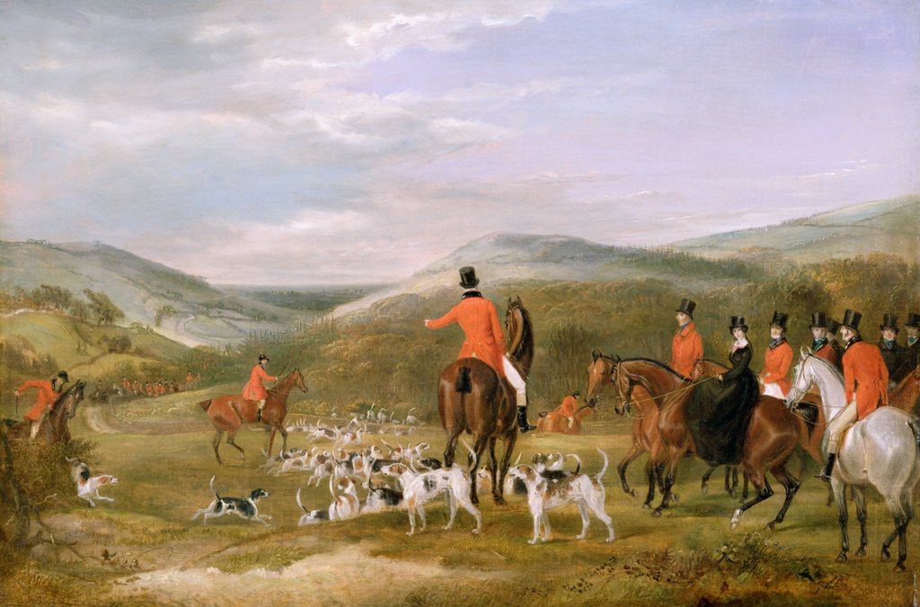Detail of The Berkeley Hunt, 1842: The Meet by Francis Calcraft Turner