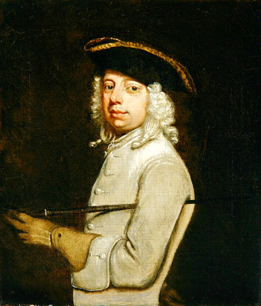 Detail of Portrait of the Artist by Jonathan the Elder Richardson