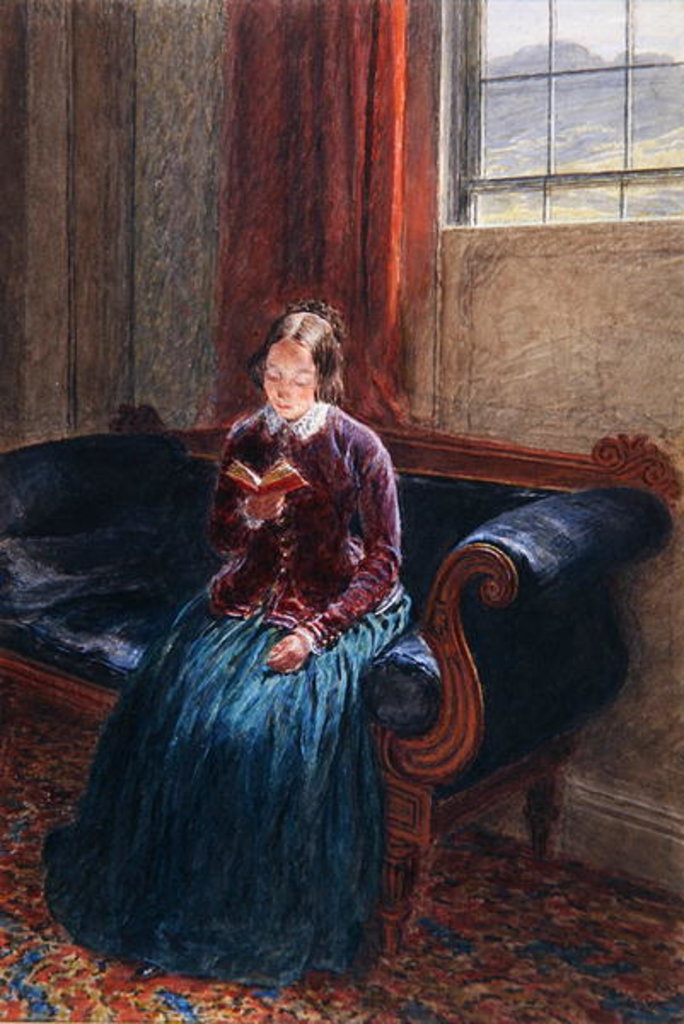 Detail of A Lady Reading, called Mrs William Hunt, c.1835 by William Henry Hunt