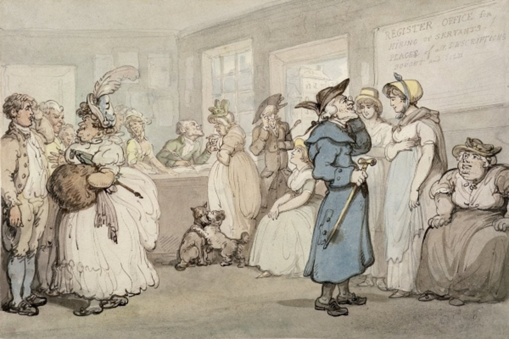 Detail of Register Office for the Hiring of Servants, c.1805 by Thomas Rowlandson