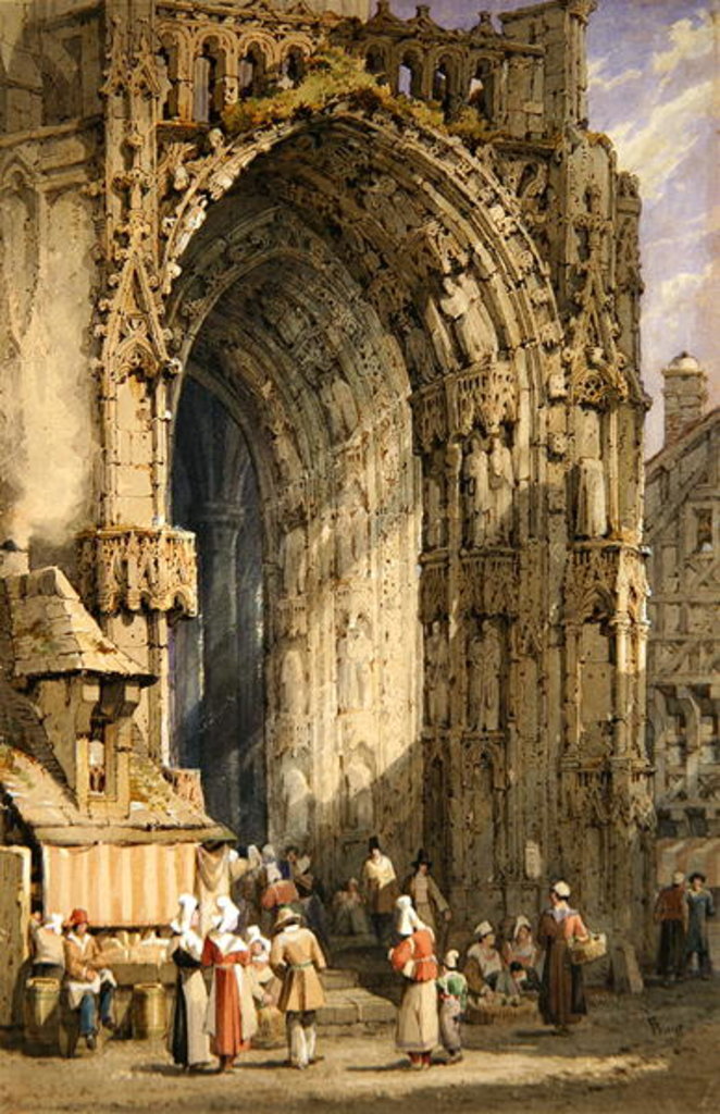 Detail of The Porch, Rheims Cathedral, c.1840 by Samuel Prout