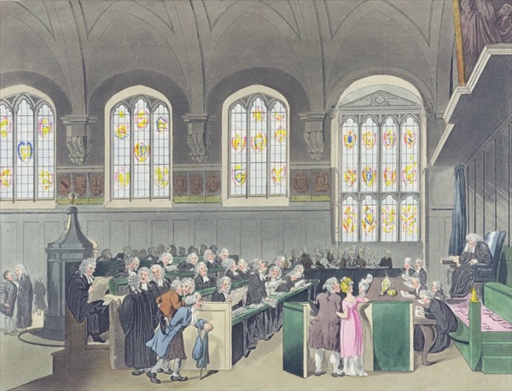 Detail of Court of Chancery, Lincoln's Inn Hall by T. & Pugin A.C. (after) Rowlandson