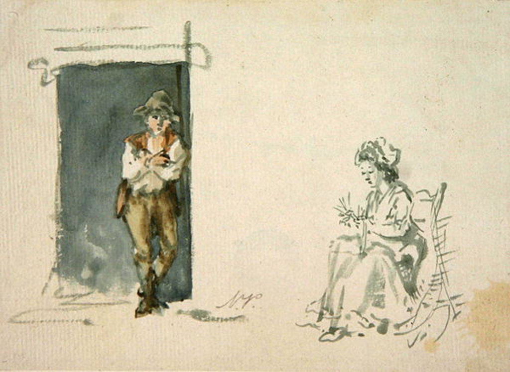 Detail of Figure studies, boy standing by Nicholas Pocock