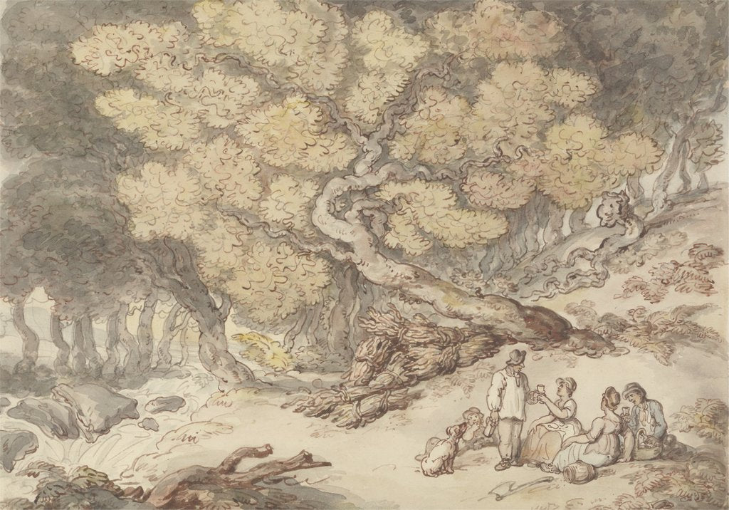 Detail of A Woodcutter's Picnic by Thomas Rowlandson