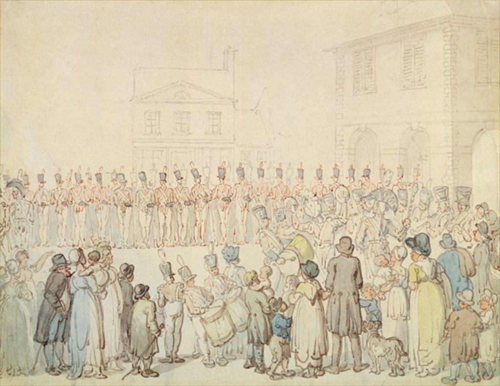 Detail of A Review of the Northamptonshire Militia at Brackley, Northants by Thomas Rowlandson