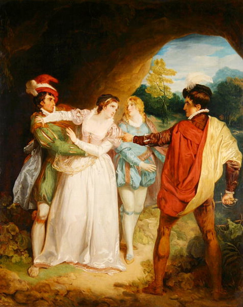 Detail of Valentine rescuing Silvia from Proteus by Francis Wheatley