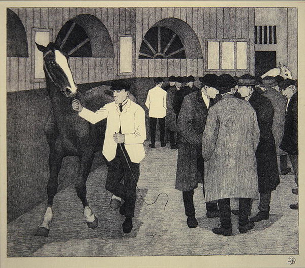 Detail of Horse Dealers at the Barbican by Robert Polhill Bevan
