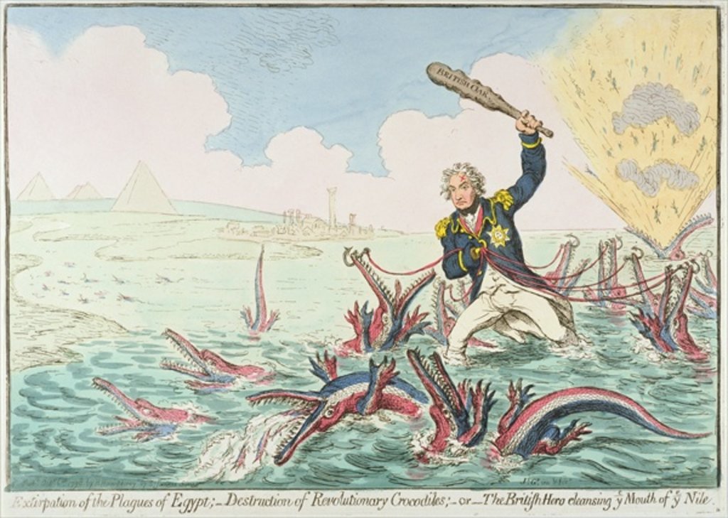 Detail of Extirpation of the Plagues of Egypt:- Destruction of Revolutionary Crocodiles, 1798 by James Gillray