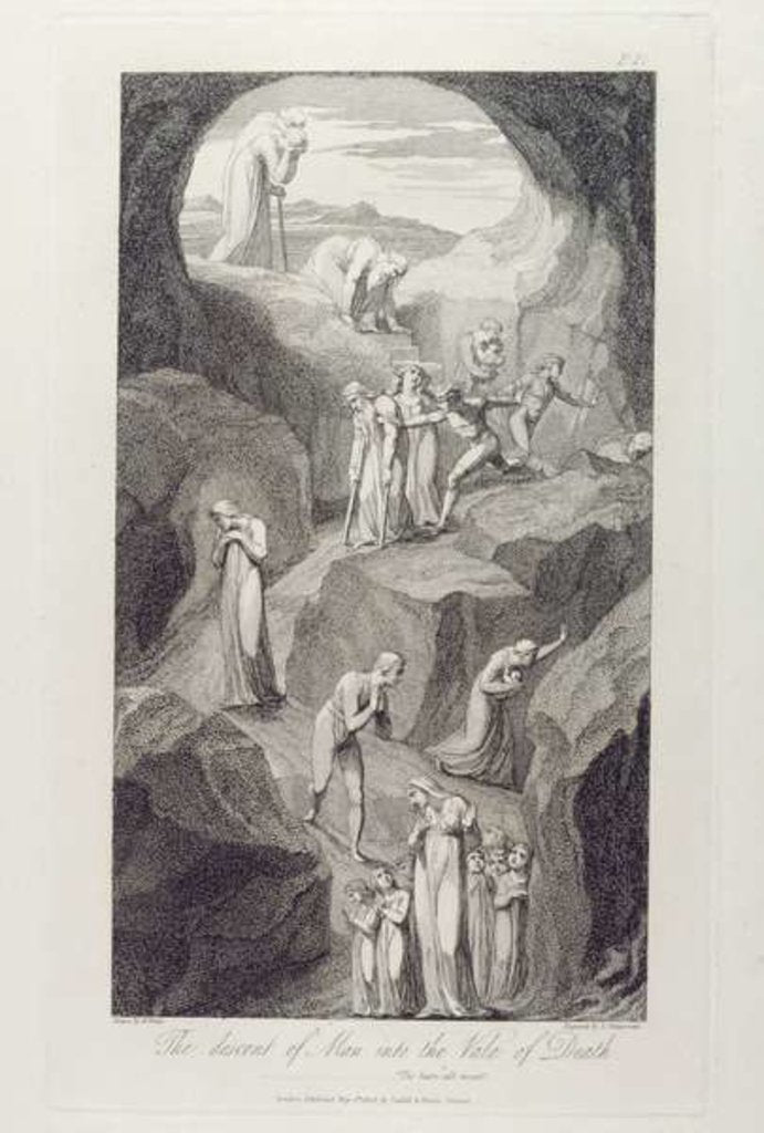 The Descent of Man into the Vale of Death by William (after) Blake