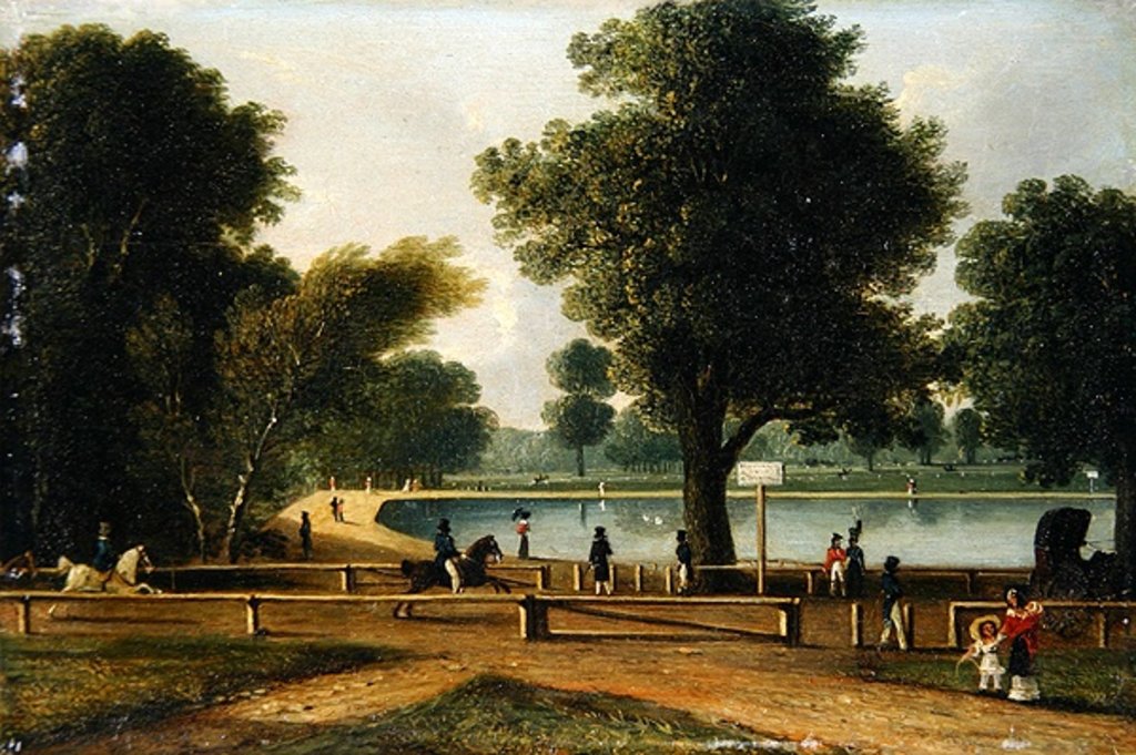 Detail of The Serpentine, Hyde Park by George Sidney Shepherd