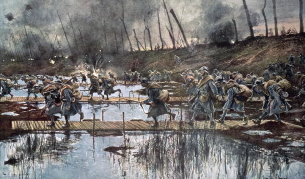 Detail of The Battle of the Yser in 1914 by Francois Flameng