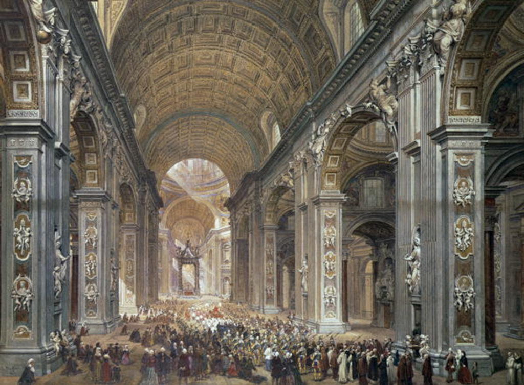 Detail of Interior of St. Peter's, Rome by Louis Haghe