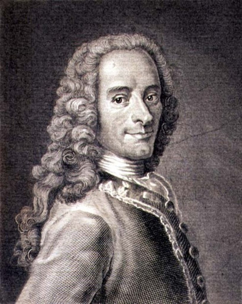 Detail of Francois Marie Arouet de Voltaire by Maurice Quentin de la Tour