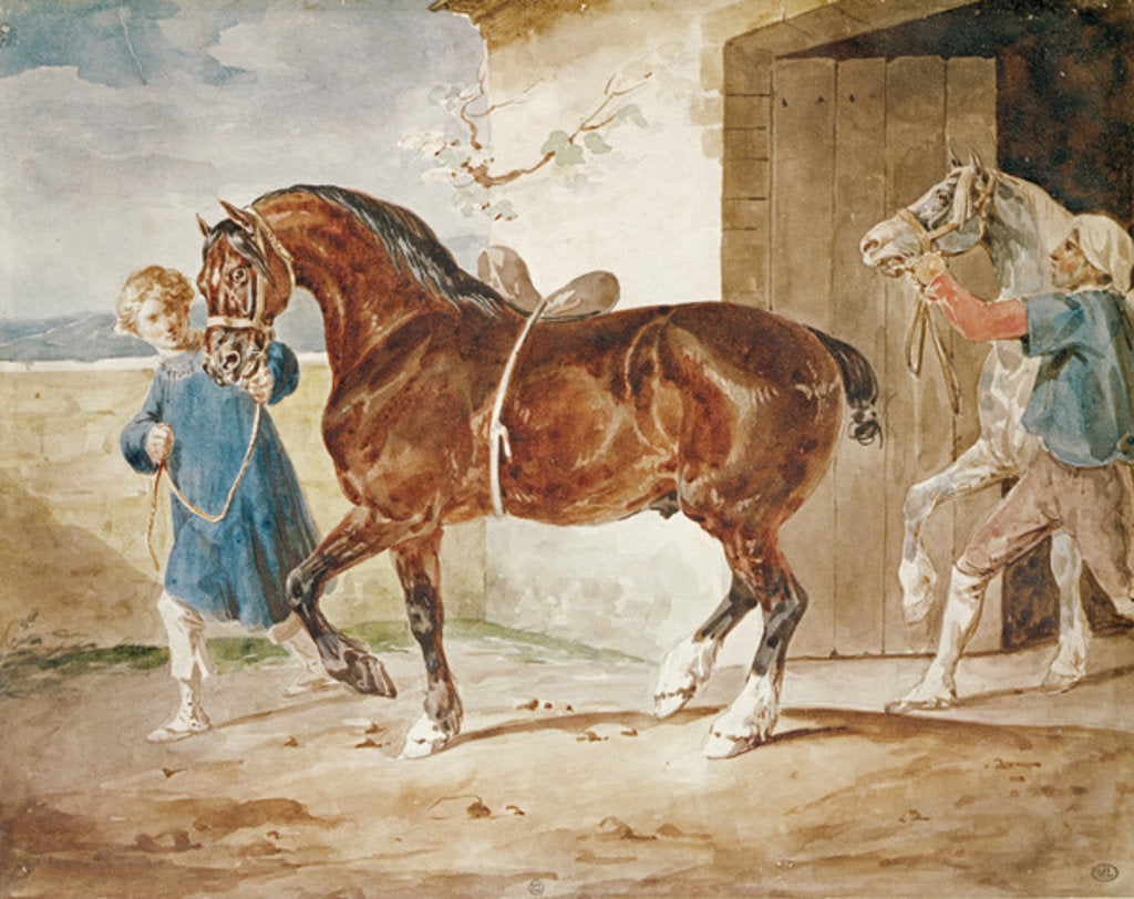 Detail of Leaving the Stable, 19th century by Theodore Gericault