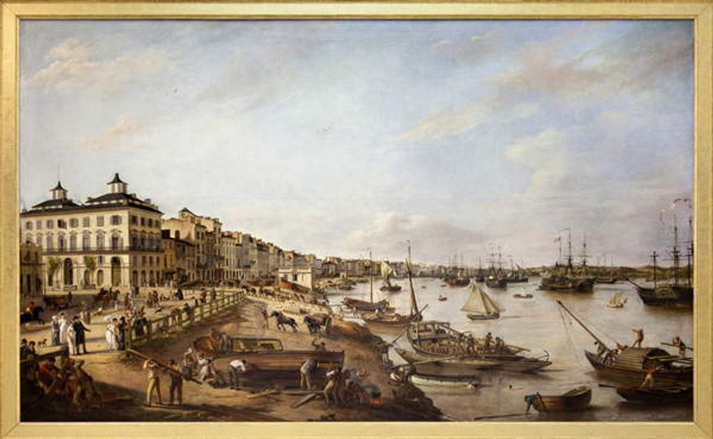 Detail of View of part of the port and the docks of Bordeaux, known as the Chartrons and Bacalan by Pierre Lacour
