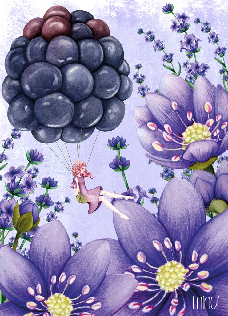 Detail of Minu' and the berry balloon by YU.ME