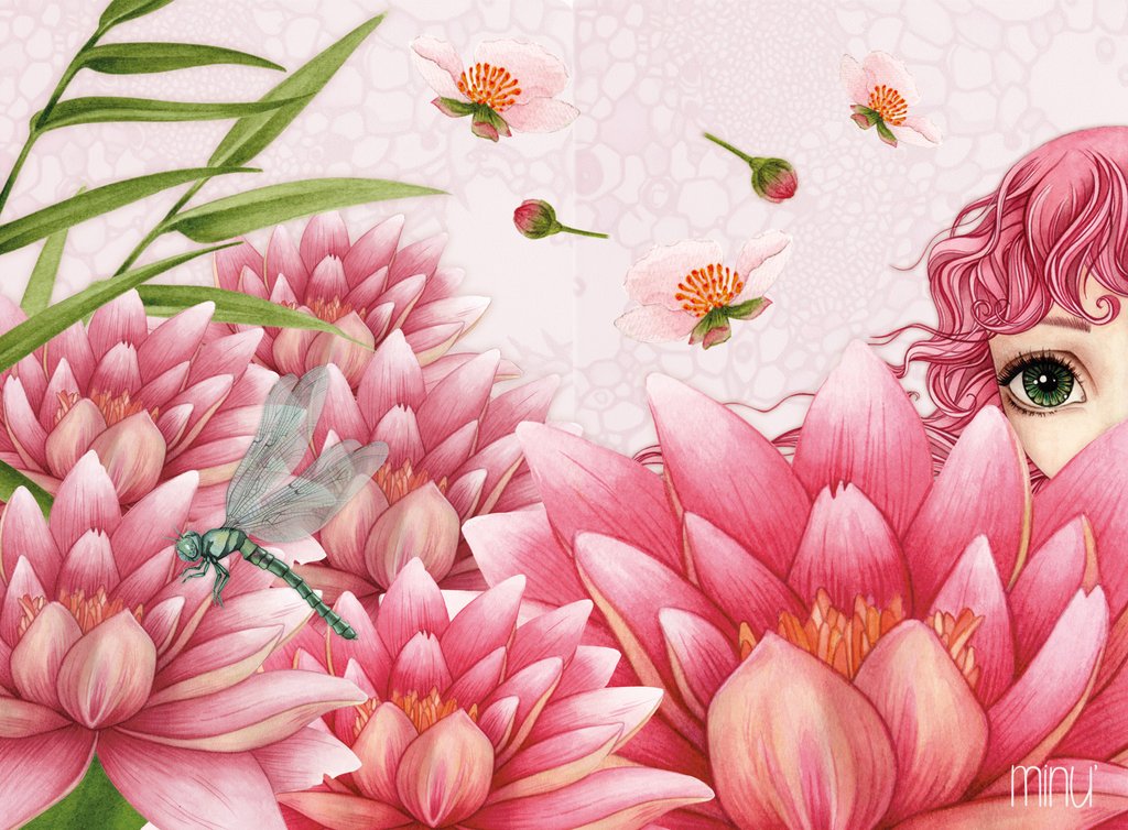 Detail of Minu' among the water lilies by YU.ME