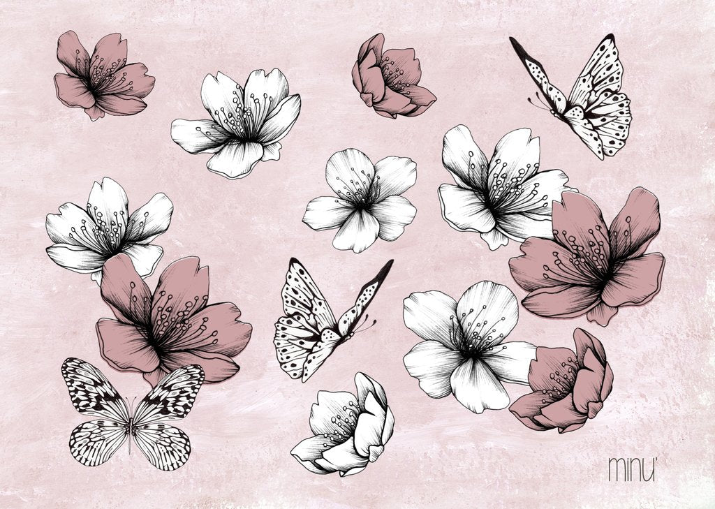 Detail of Cherry flowers dance by YU.ME